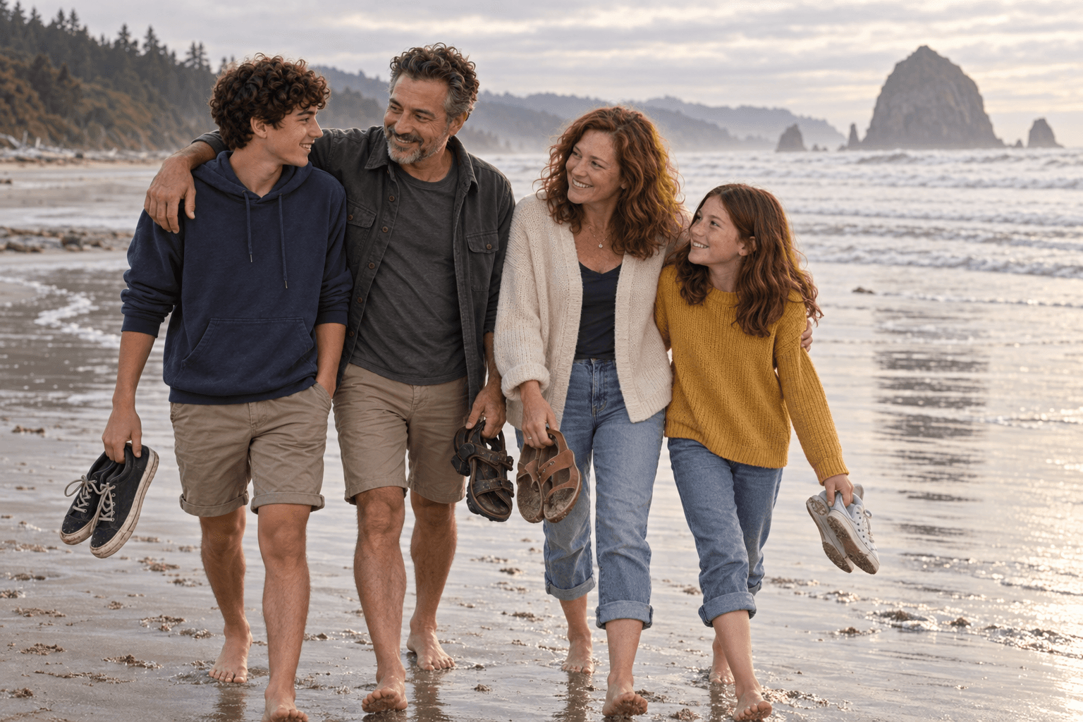 Illustrative family road-trip memory