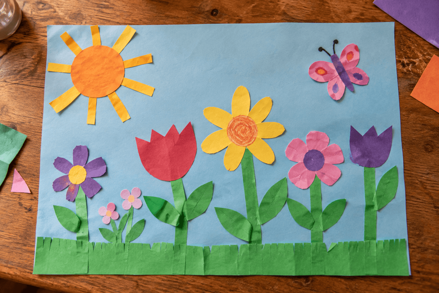 Fictional family keepsake or photograph: a garden made of paper
