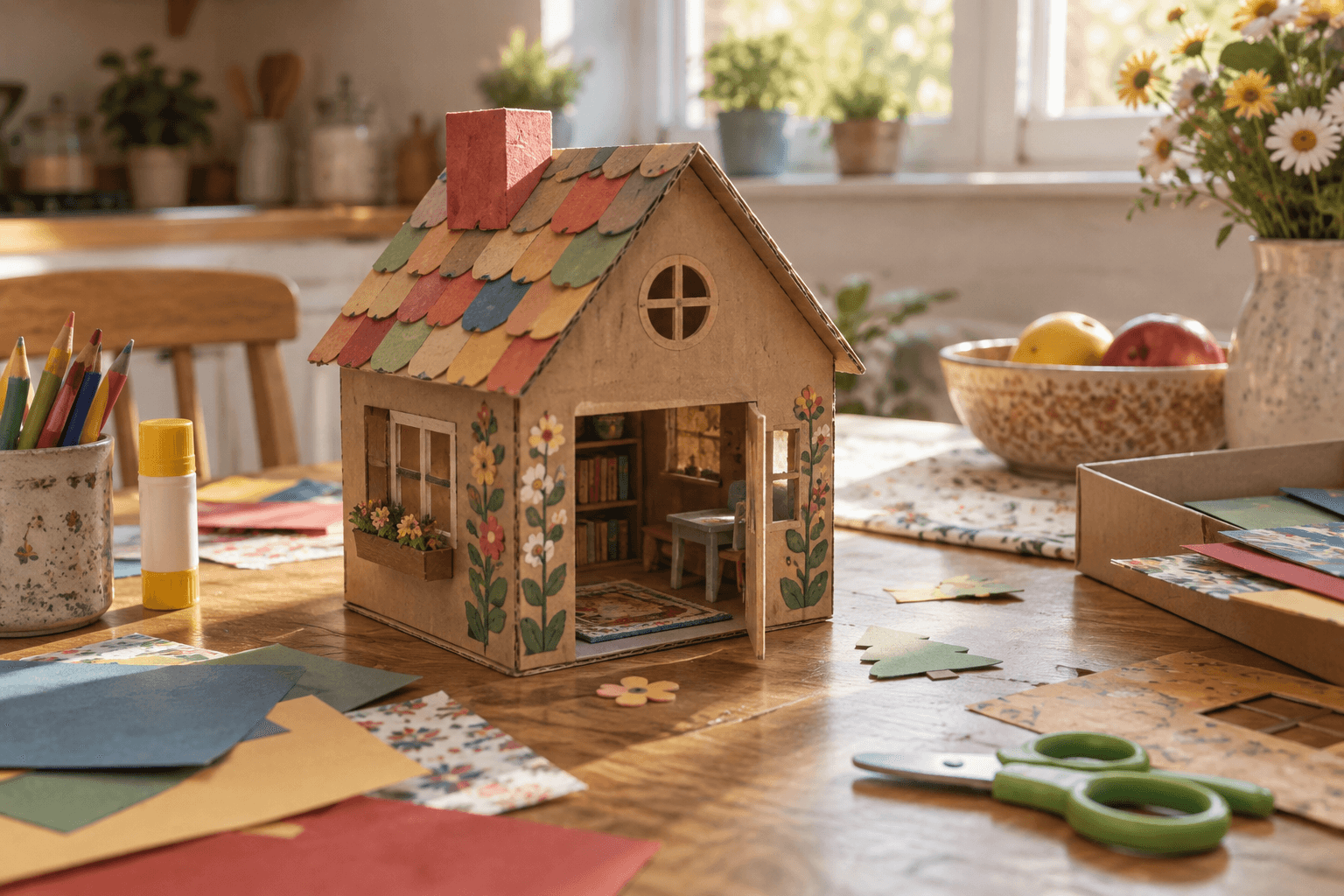 Fictional family keepsake or photograph: the little house she built